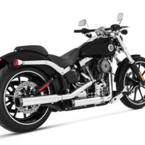 RINEHART 3" SOFTAIL SLIP-ONS CHROME WITH BLACK STRAIGHT END CAP - FITMENT 1