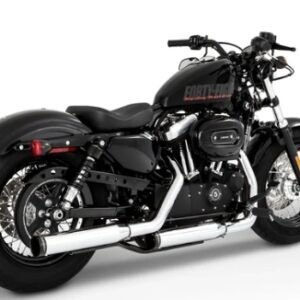 RINEHART HARLEY DAVIDSON SPORTSTER SLIP-ONS - BLACK WITH BLACK END CAP