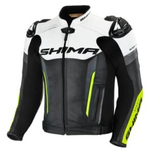 Shima Bandit Black White Fluorescent Green Riding Jacket