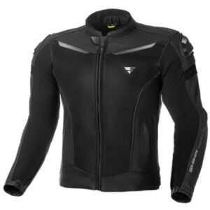 Shima Piston Leather Mesh Black Riding Jacket