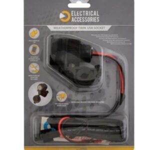 Oxford Weatherproof Dual Port USB Charger (5V 2Amph)